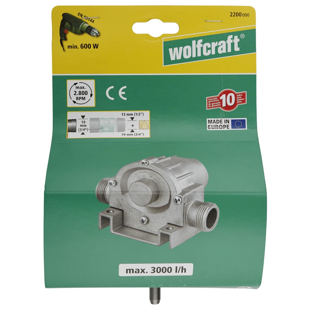 wolfcraft Pompă cu foraj 3000 l/h S=8 mm 2200000