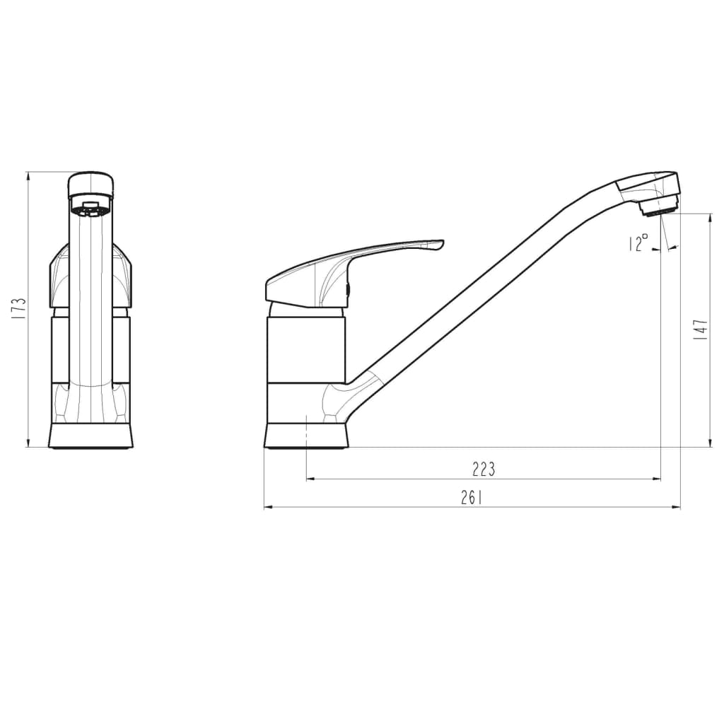 SCHÜTTE Baterie mixer chiuvetă „TASSONI”, crom, presiune joasă