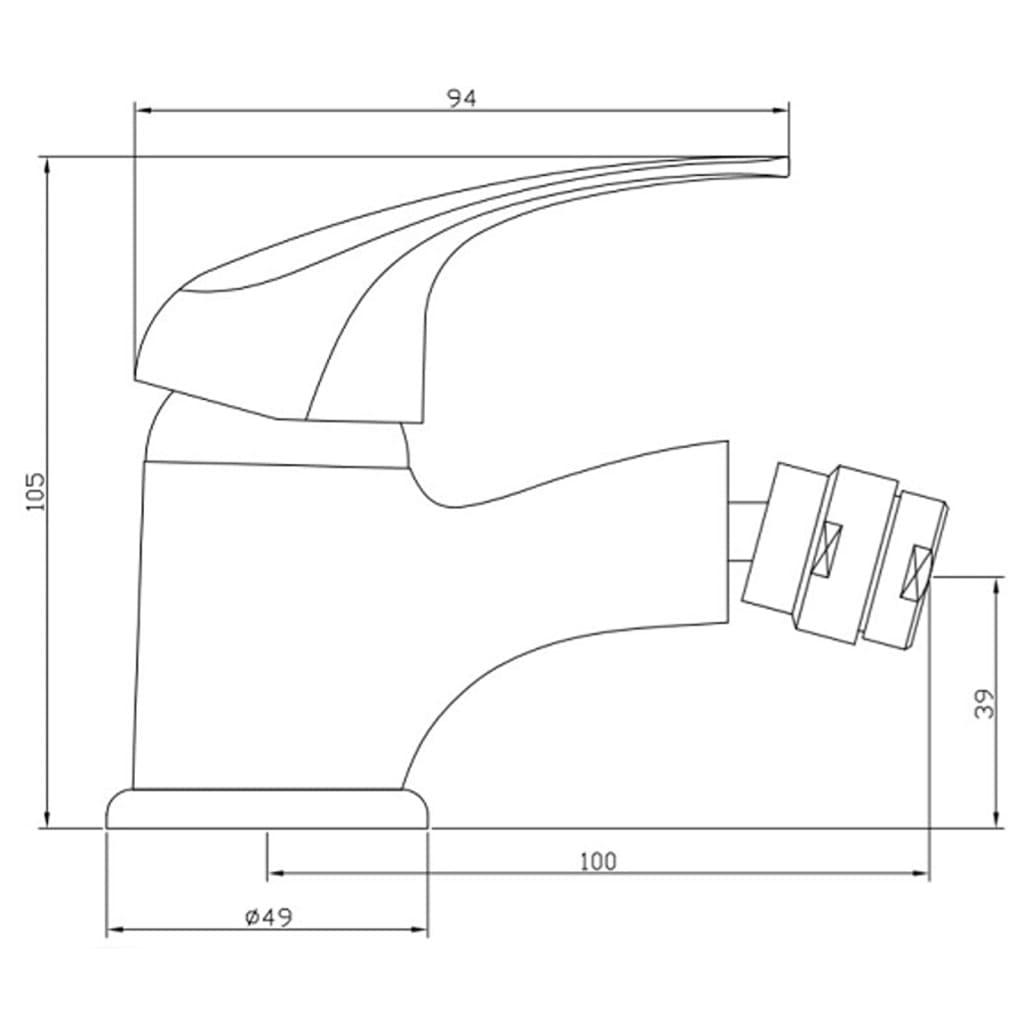 SCHÜTTE Baterie pentru bideu ATHOS PLUS crom