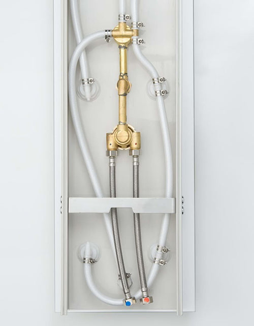 Încărcați imaginea în vizualizatorul Galerie, SCHÜTTE Panou de duș din sticlă cu baterie termostatică LANZAROTE, alb
