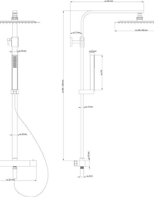 Încărcați imaginea în vizualizatorul Galerie, SCHÜTTE Sistem de duș dublu cu termostat, model SUMBA
