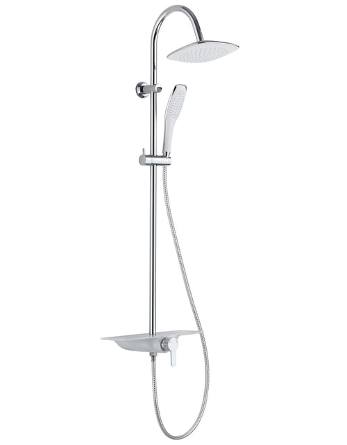 Încărcați imaginea în vizualizatorul Galerie, SCHÜTTE Set de duș baterie cu monocomandă și tavă „WATERWAY”, alb-crom - Lando
