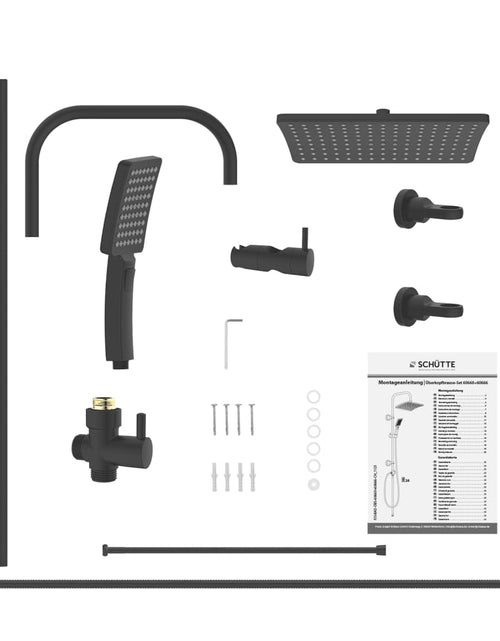 Încărcați imaginea în vizualizatorul Galerie, SCHÜTTE Set de duș deasupra capului MALLORCA, negru mat
