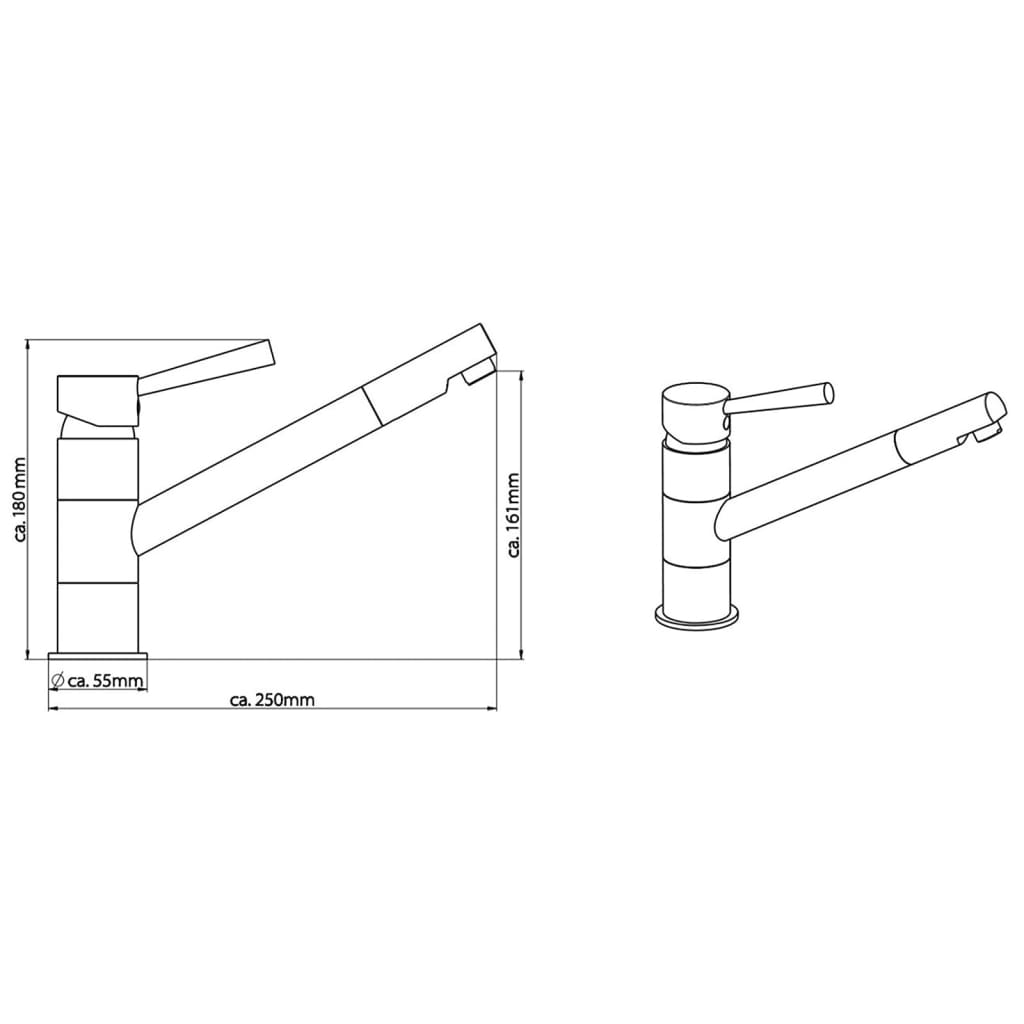 SCHÜTTE Baterie mixer de chiuvetă "CORNWALL", aspect oțel inoxidabil