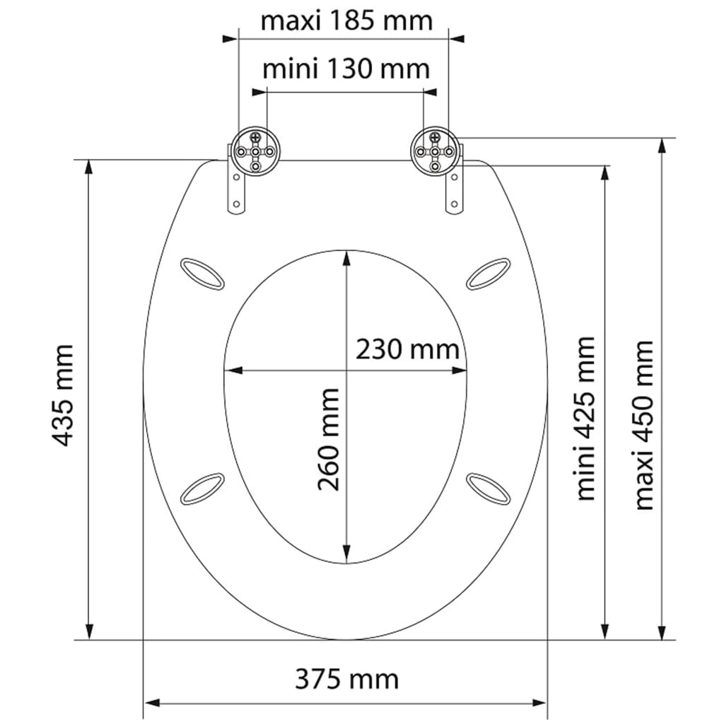 SCHÜTTE Scaun de toaletă cu închidere silențioasă "LIGHT WOOD", MDF