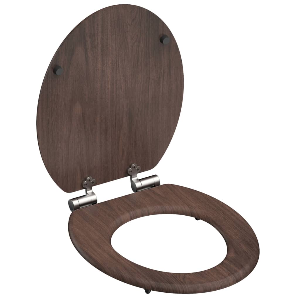 SCHÜTTE Scaun de toaletă cu închidere silențioasă DARK WOOD, MDF