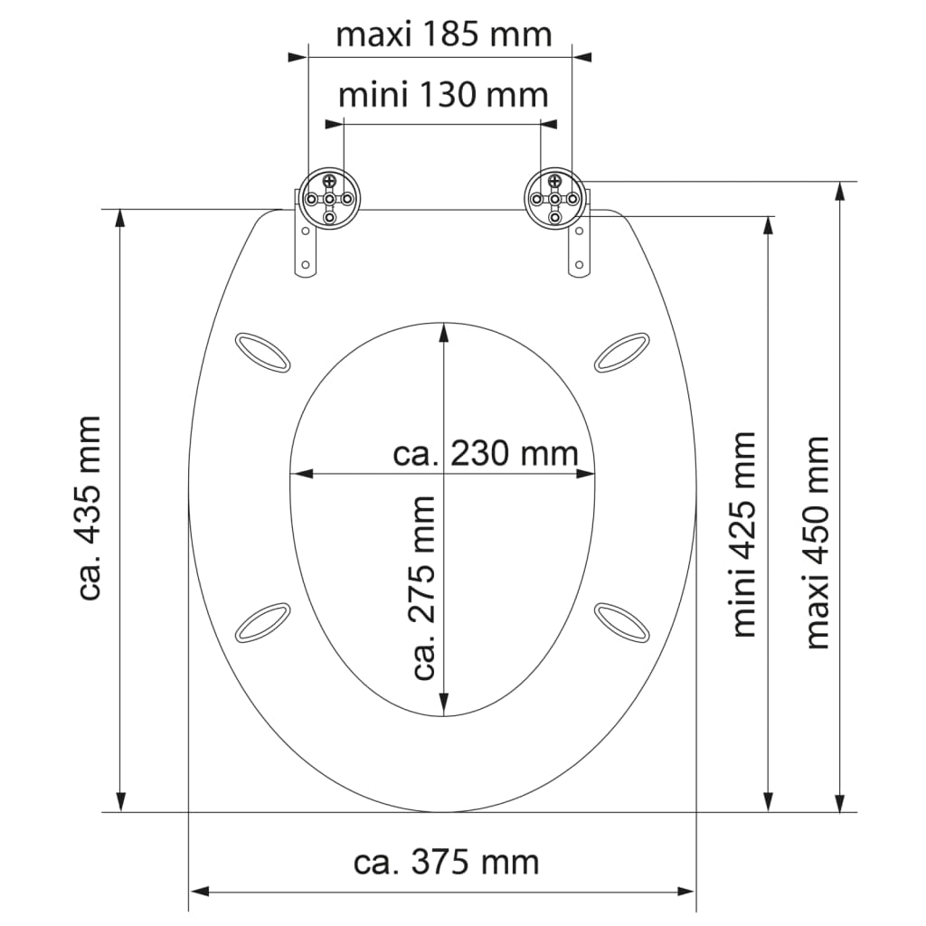 SCHÜTTE Scaun toaletă GREY STEEL închidere silențioasă extralucios MDF