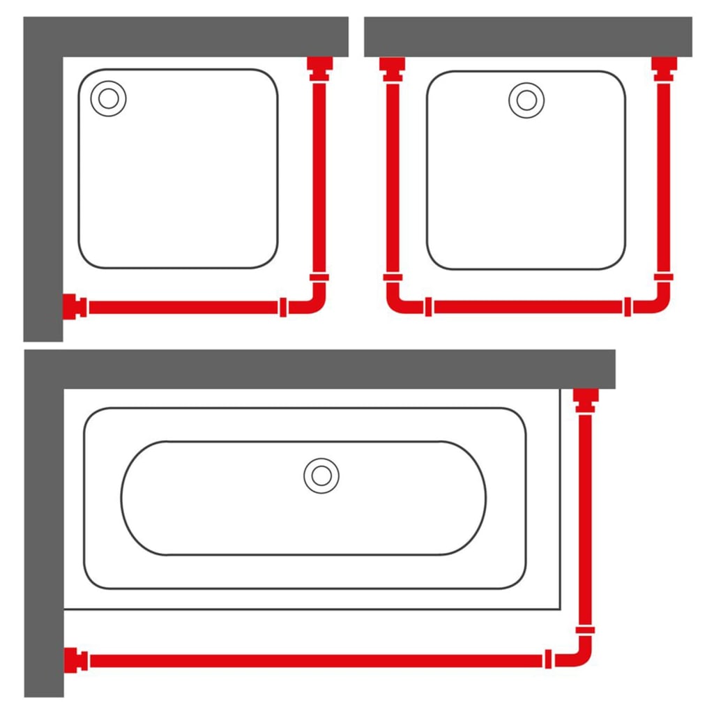 Sealskin Set șină pentru perdea de duș Easy-Roll, alb