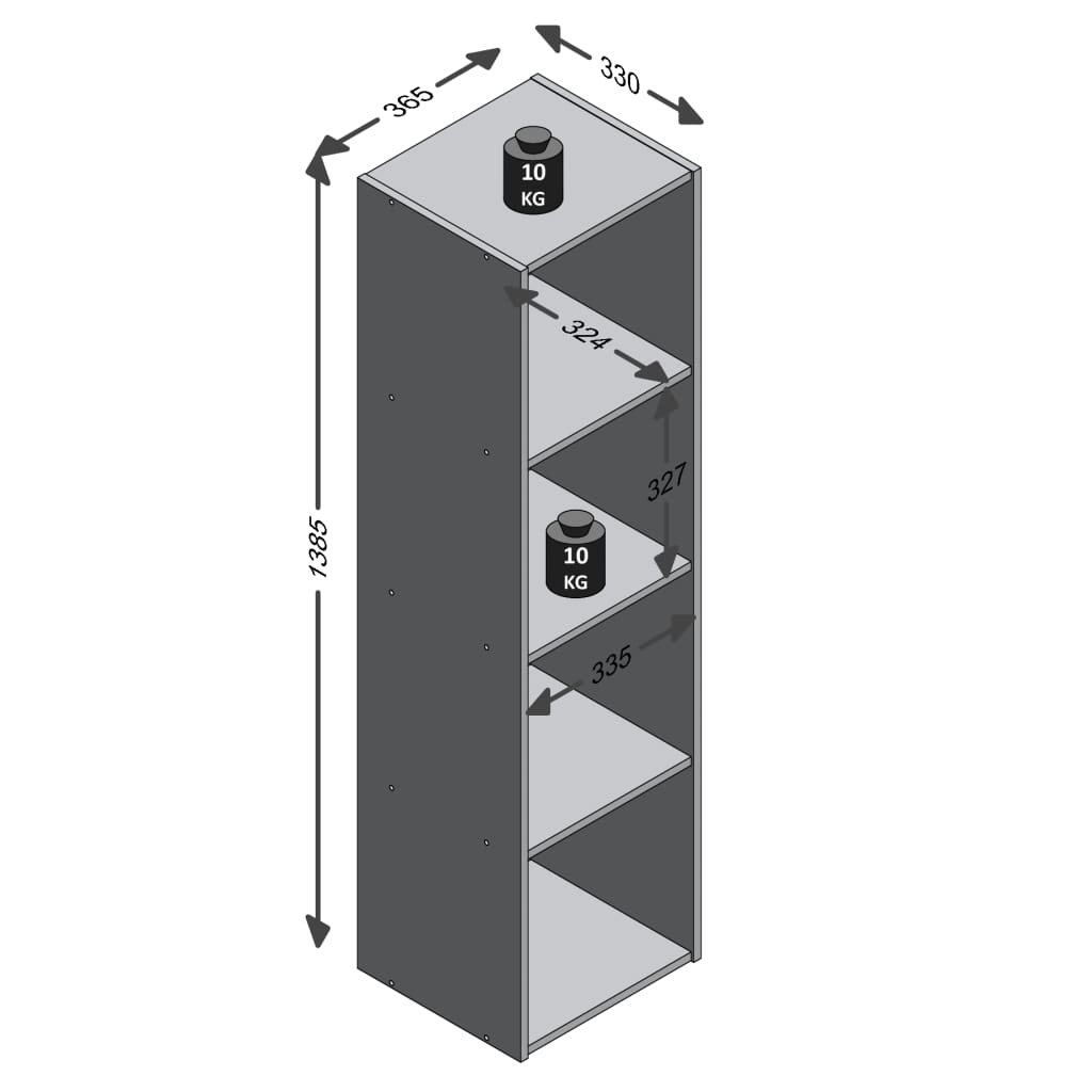 FMD Raft vertical cu 4 compartimente, stejar nisipiu