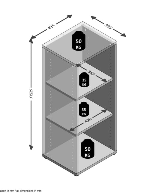 Încărcați imaginea în vizualizatorul Galerie, FMD Raft de depozitare cu 3 compartimente 47,1x39,9x112,5 cm stejar
