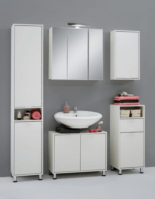 Încărcați imaginea în vizualizatorul Galerie, FMD Dulap de baie cu oglindă, alb, 70x19x67,6 cm
