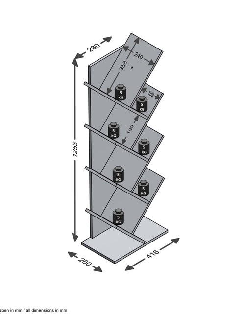 Încărcați imaginea în vizualizatorul Galerie, FMD Bibliotecă geometrică verticală, alb
