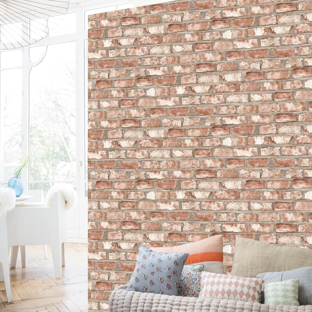 DUTCH WALLCOVERINGS Tapet, roșu, model cărămizi, EW3102