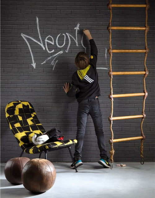 Загрузите изображение в средство просмотра галереи, Noordwand Tapet „Good Vibes Chalkboard Brick Wall”, negru și gri

