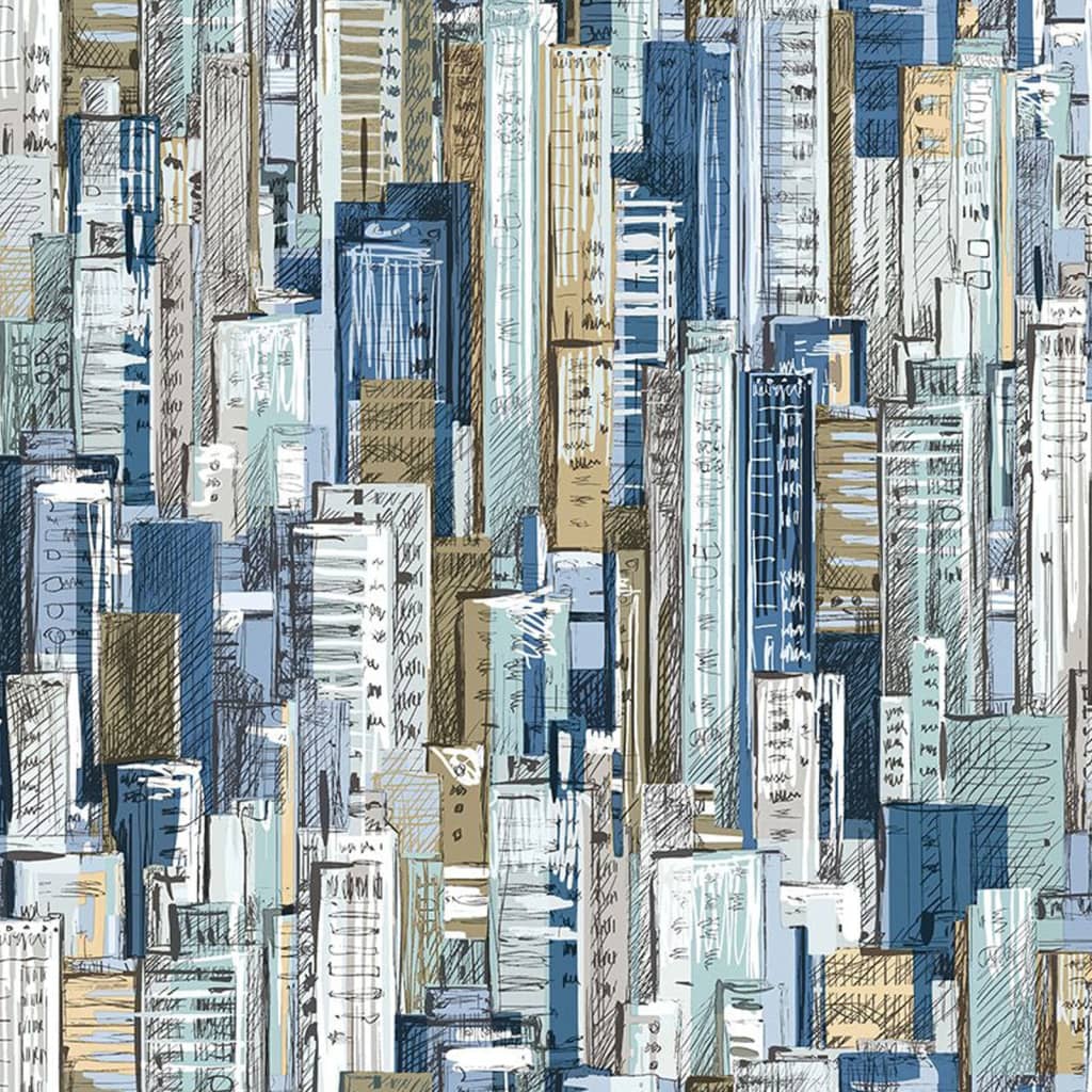 Noordwand Tapet „Friends & Coffee Cities and Skyline”, albastru - Lando