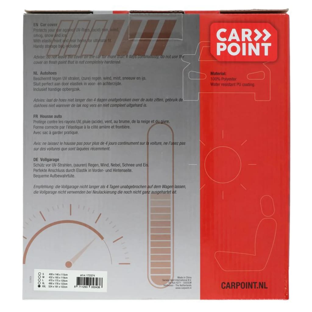 Carpoint Husă auto XXL, albastru, 524x191x122 cm, poliester