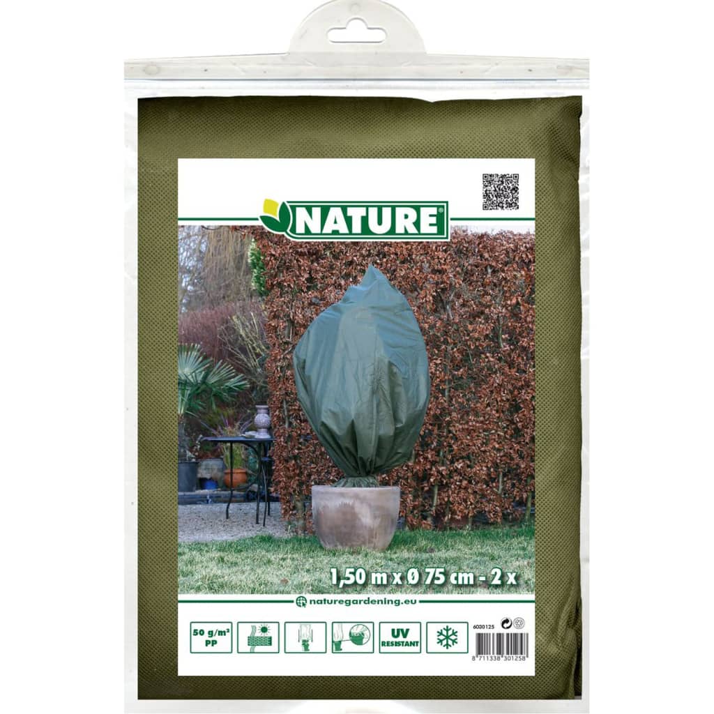 Nature Huse de fleece pentru iarnă, 2 buc, 50 g/m² 150x75 cm, verde