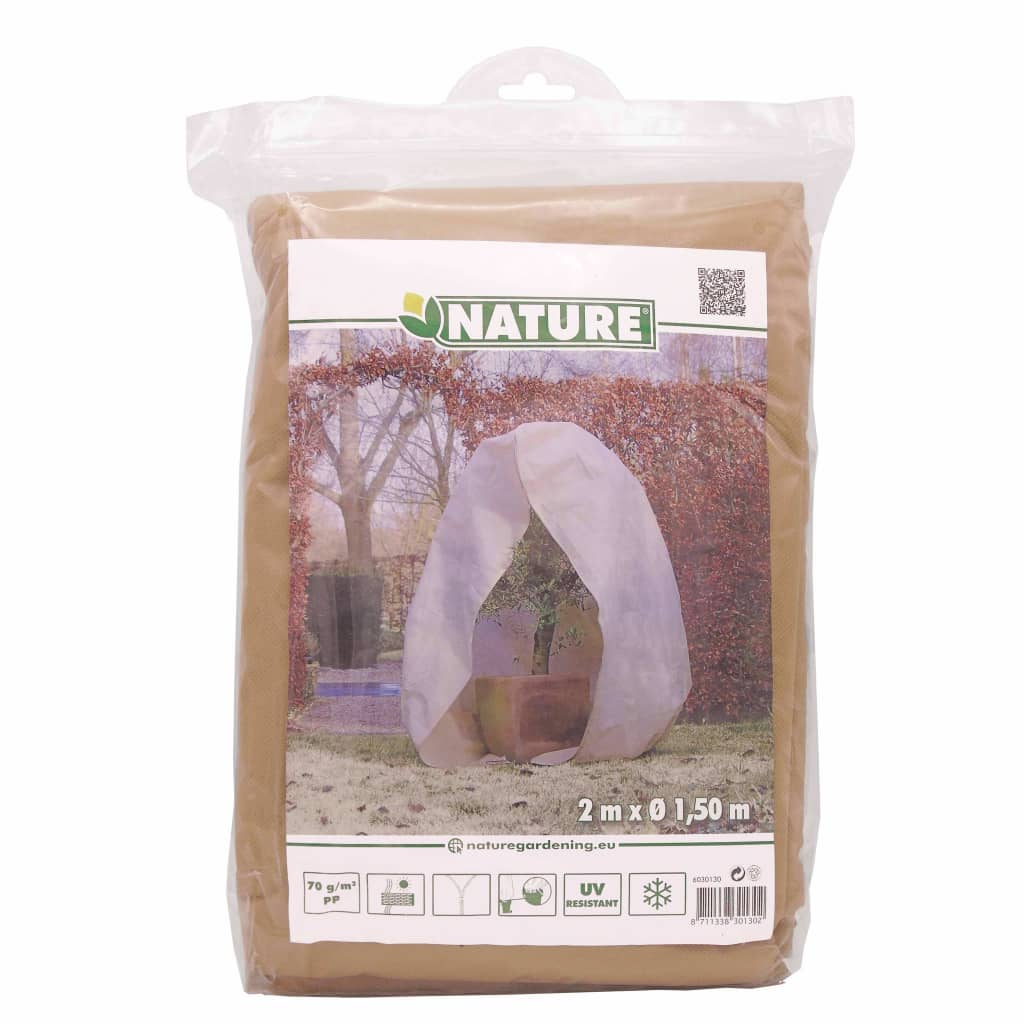 Nature Husă anti-îngheț din fleece cu fermoar bej 2x1,5x1,5 m, 70 g/m²