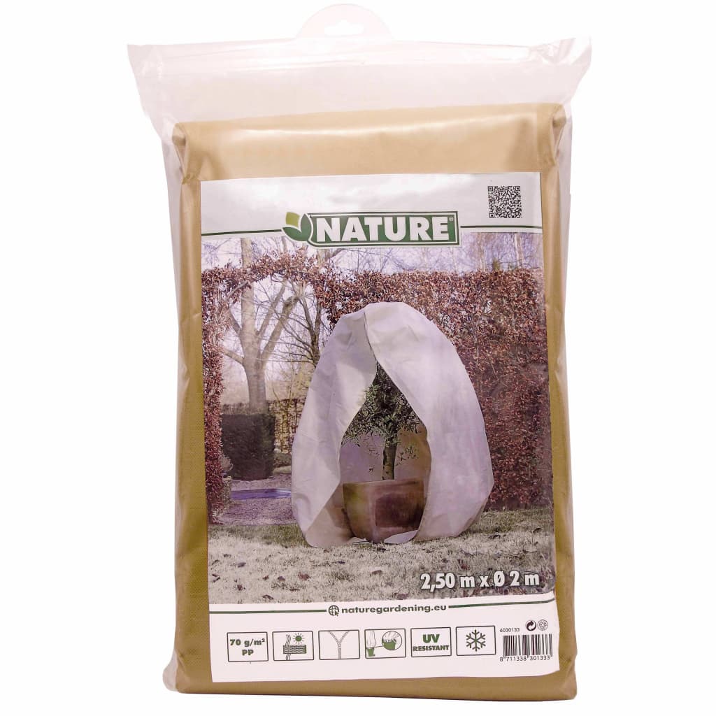 Nature Husă anti-îngheț din fleece cu fermoar bej 2 x 2,5 m 70 g/m²