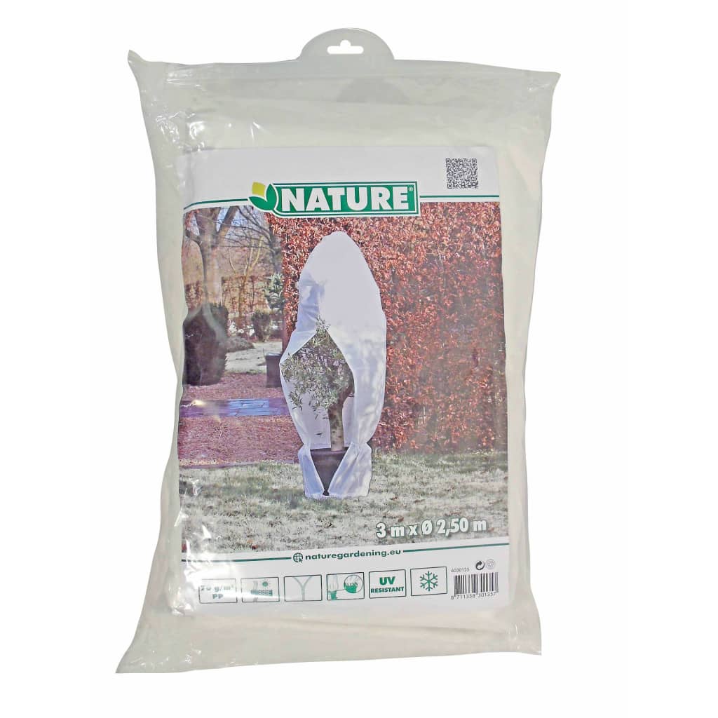 Nature Husă anti-îngheț din fleece cu fermoar alb 2,5x2,5x3 m, 70 g/m²