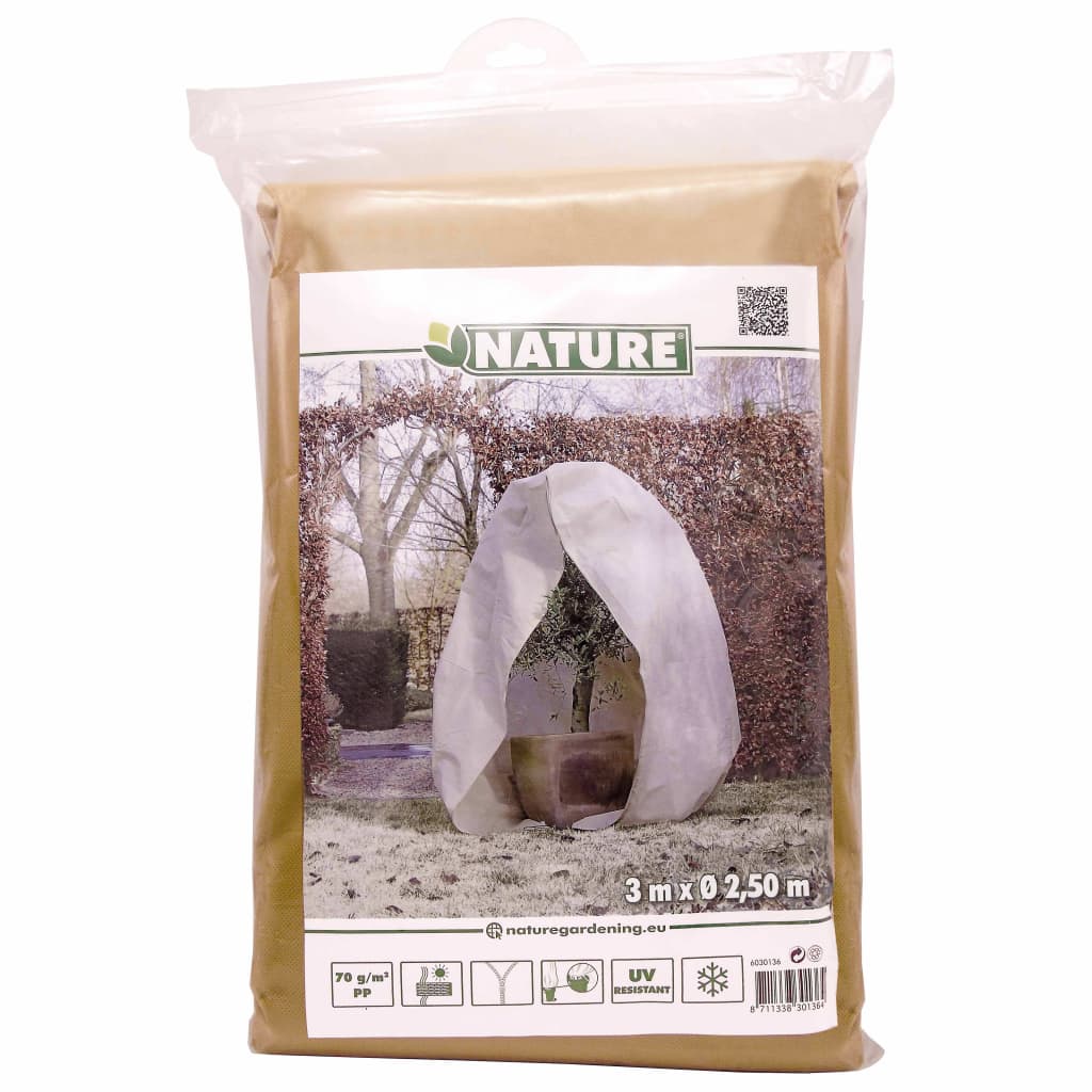 Nature Husă anti-îngheț din fleece cu fermoar bej 3x2,5x2,5 m 70 g/m²