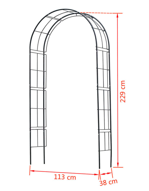 Загрузите изображение в средство просмотра галереи, Nature Arcadă de grădină, negru, 229 x 38 x 113 cm, metal

