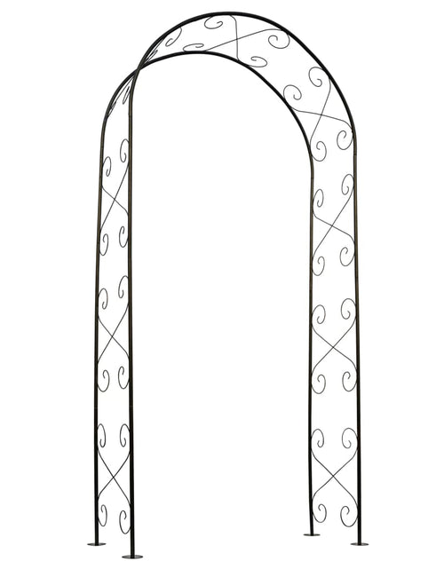 Загрузите изображение в средство просмотра галереи, Nature Arcadă de grădină, negru, 100 x 37 x 230 cm, metal
