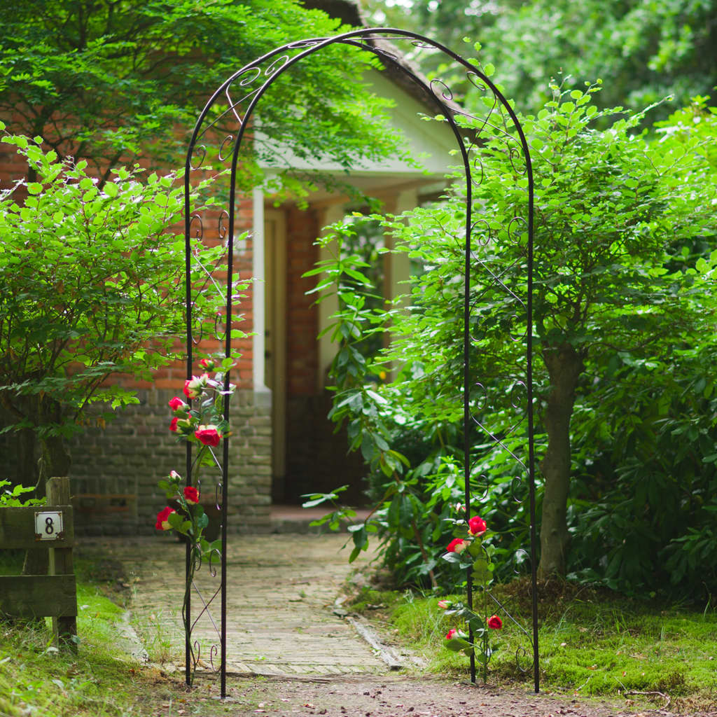 Nature Arcadă de grădină, negru, 100 x 37 x 230 cm, metal