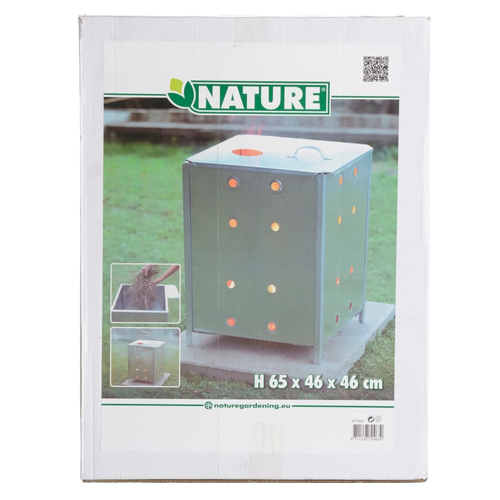 Nature Incinerator de grădină, 46x46x65 cm, oțel galvanizat, pătrat