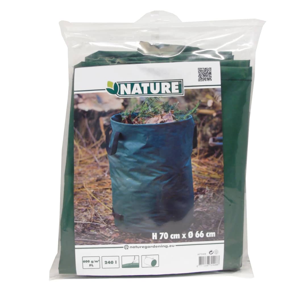 Nature Sac pentru deșeuri de grădină, verde, 240 L, rotund