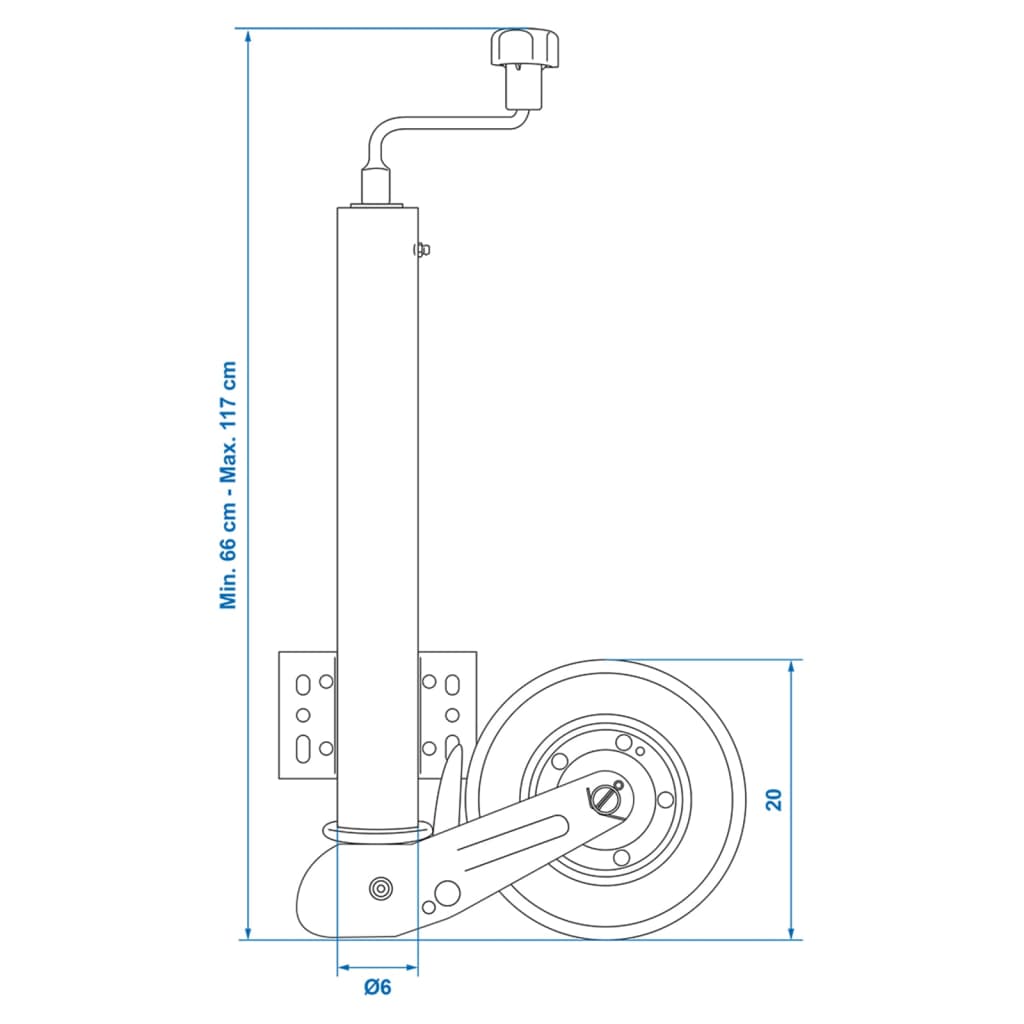 ProPlus Roată de manevră 60 mm cu anvelopă cauciuc solid 20x6cm 341505