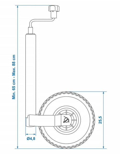 Încărcați imaginea în vizualizatorul Galerie, ProPlus Roată de manevră 48 mm cu anvelopă pneumatică 20x8,5cm 341507
