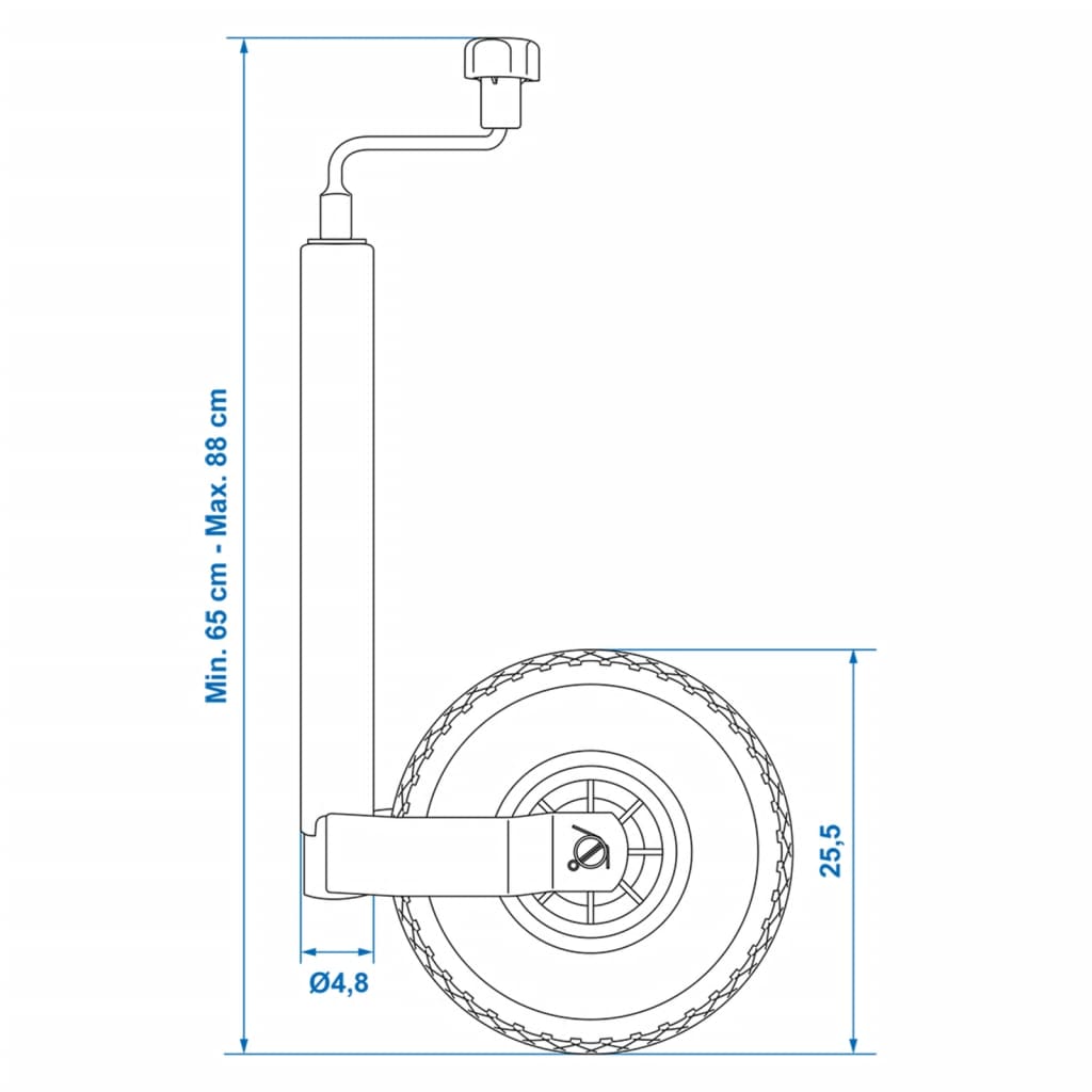 ProPlus Roată de manevră 48 mm cu anvelopă pneumatică 20x8,5cm 341507