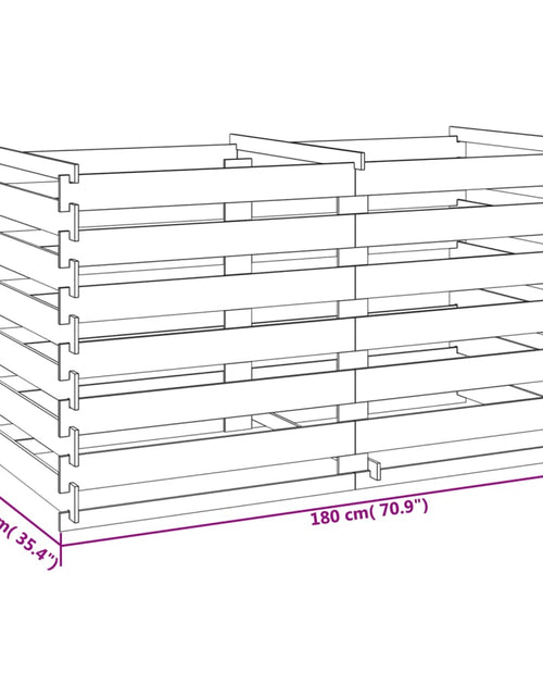 Загрузите изображение в средство просмотра галереи, Compostor cu stinghii, 180x90x90 cm, lemn de pin tratat

