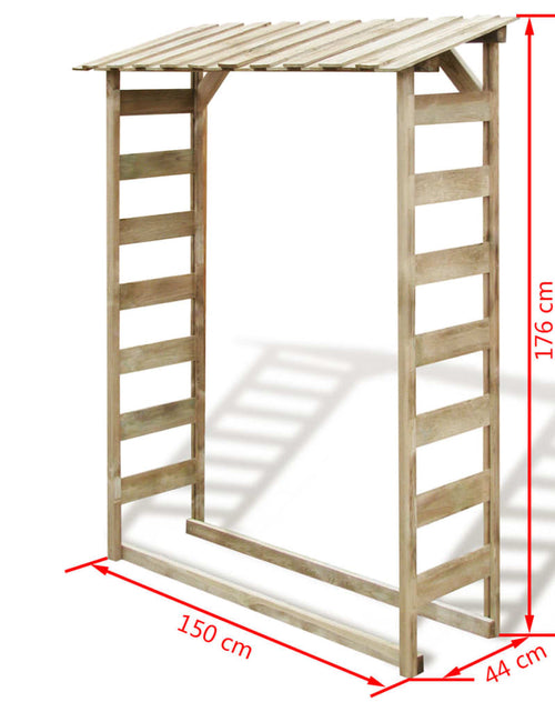 Загрузите изображение в средство просмотра галереи, Șopron lemne de foc, 150 x 44 x 176 cm, lemn de pin tratat
