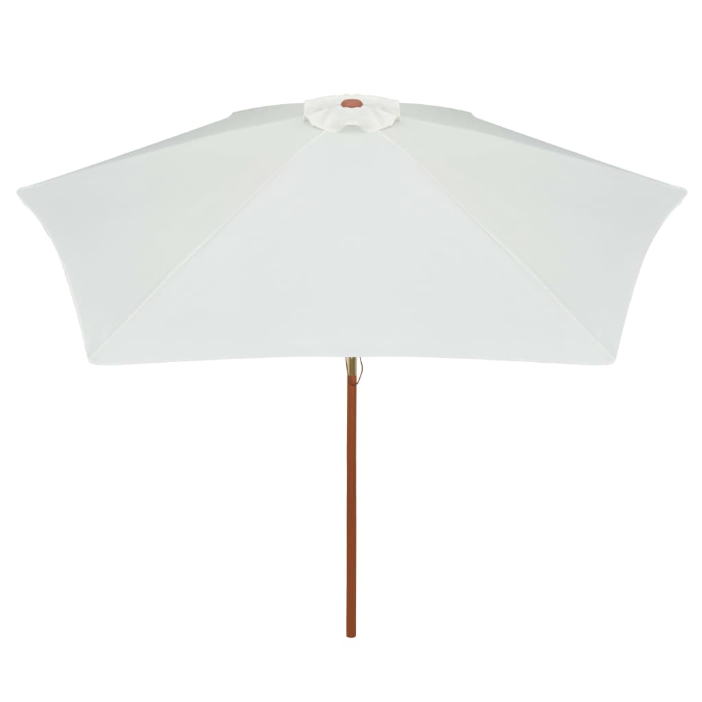 Umbrelă de soare cu stâlp de lemn 270 x 270 cm, alb crem