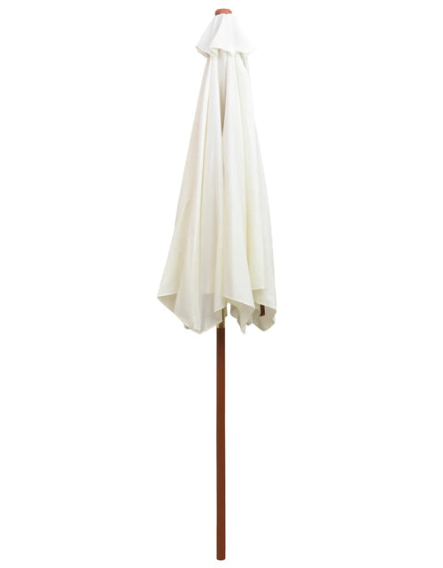 Загрузите изображение в средство просмотра галереи, Umbrelă de soare cu stâlp de lemn 270 x 270 cm, alb crem
