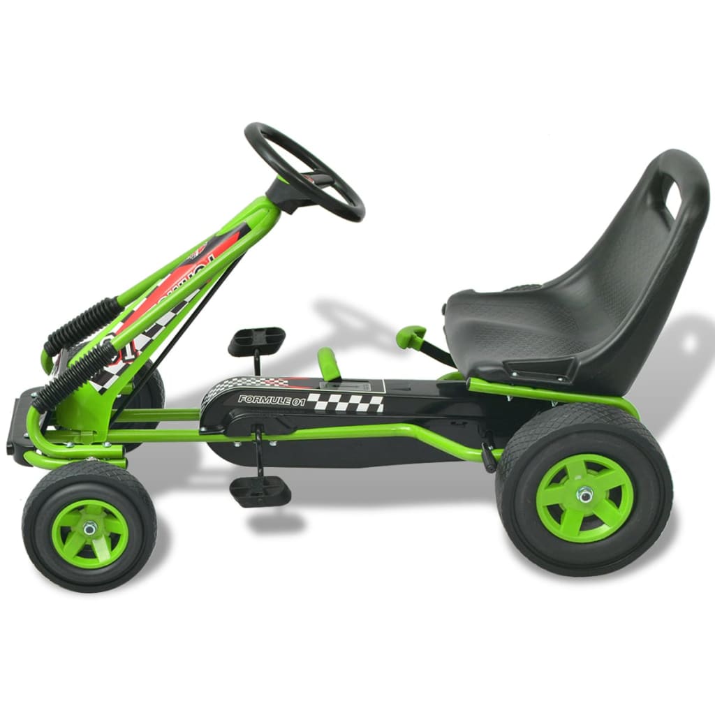 vidaX Kart cu pedale cu șezut reglabil verde - Lando