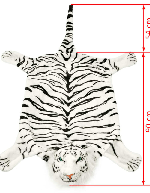 Încărcați imaginea în vizualizatorul Galerie, Covor cu model tigru 144 cm Pluș Alb
