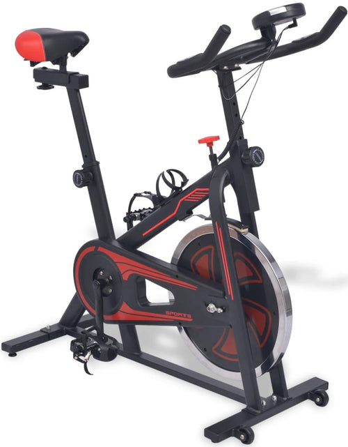 Încărcați imaginea în vizualizatorul Galerie, Bicicletă antrenament fitness, cu senzor puls, negru și roșu
