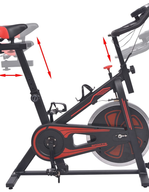 Încărcați imaginea în vizualizatorul Galerie, Bicicletă antrenament fitness, cu senzor puls, negru și roșu
