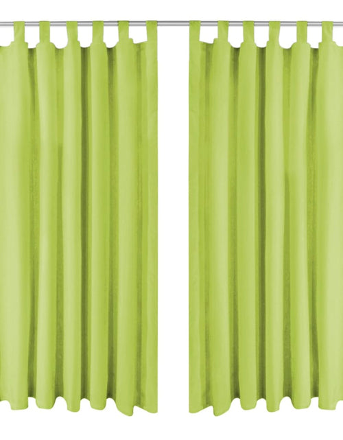 Încărcați imaginea în vizualizatorul Galerie, Draperii micro-satin cu bride, 2 buc, verde, 140 x 225 cm
