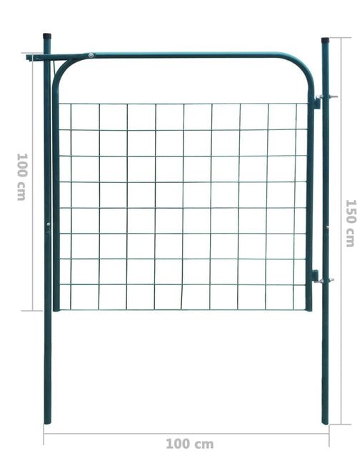 Загрузите изображение в средство просмотра галереи, Poartă pentru gard de gradină 100 x 100 cm verde
