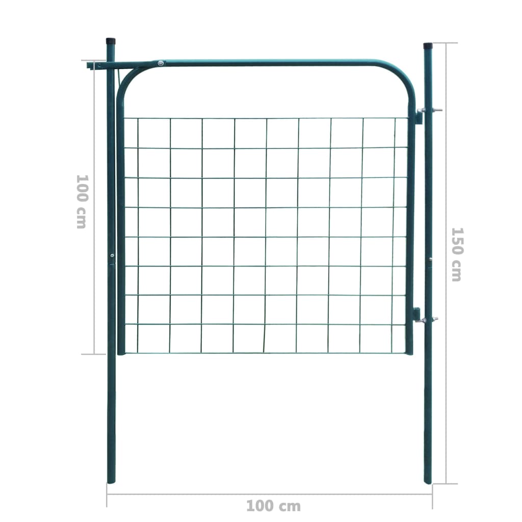 Poartă pentru gard de gradină 100 x 100 cm verde