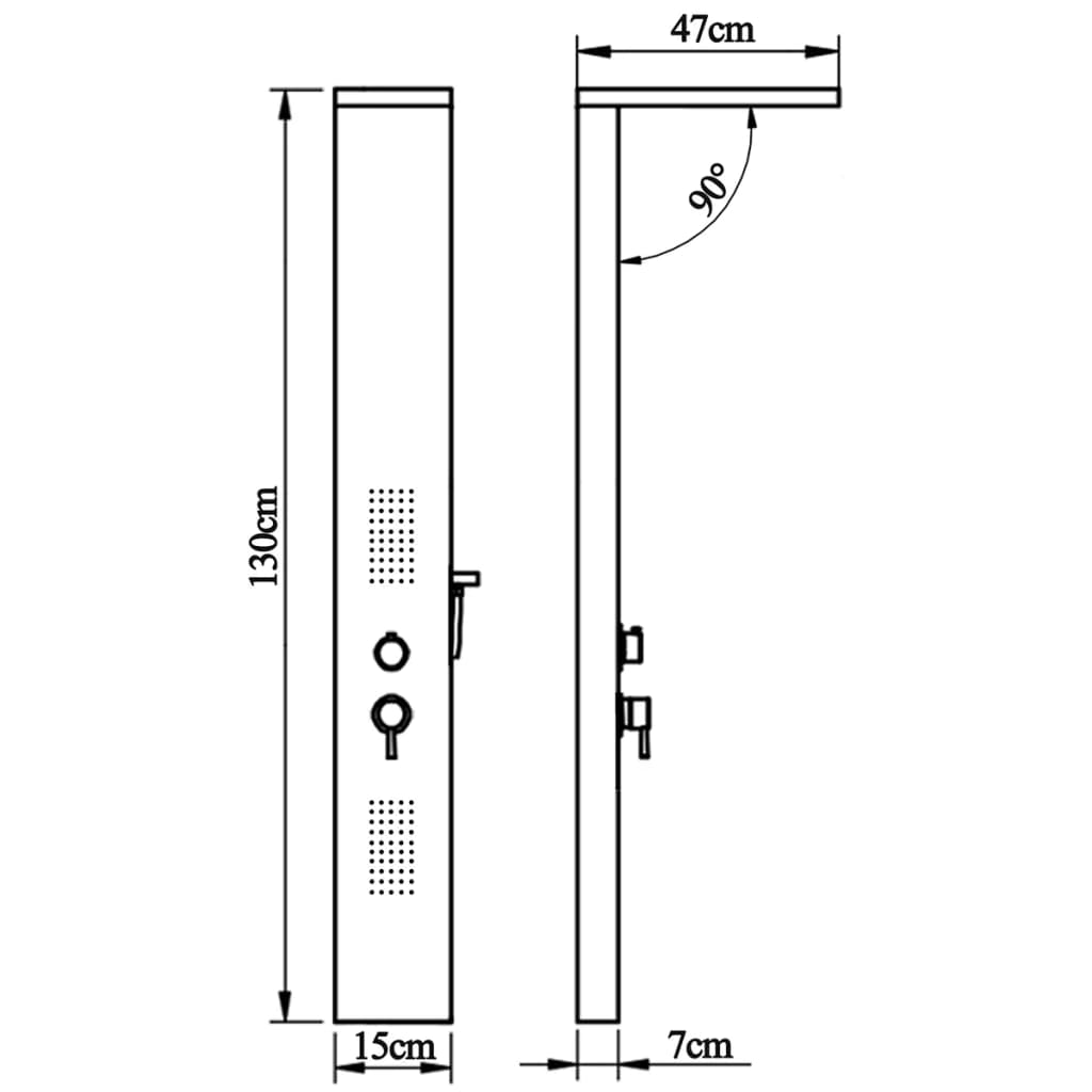 Sistem panel de duș din aluminiu, alb mat