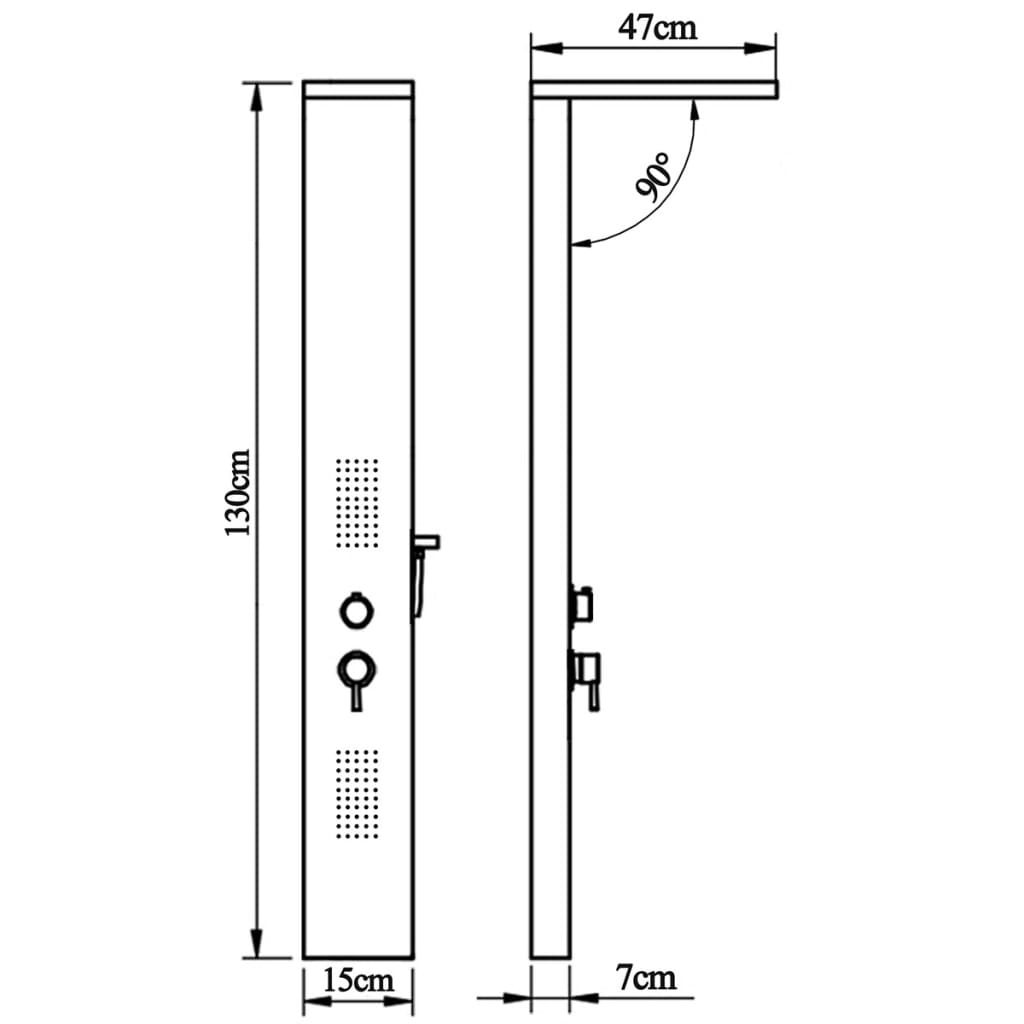 Sistem panel de duș din aluminiu, negru mat