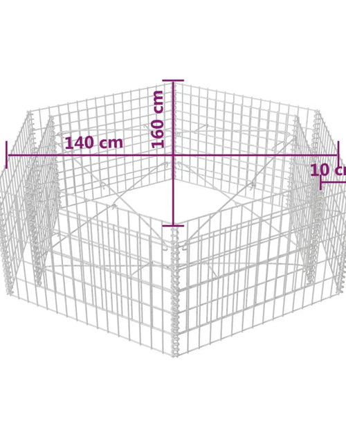 Încărcați imaginea în vizualizatorul Galerie, Strat înălțat gabion hexagonal, 160 x 140 x 50 cm
