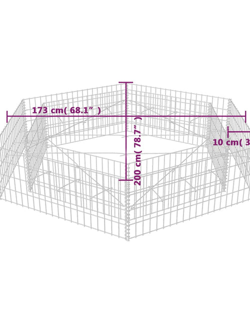 Încărcați imaginea în vizualizatorul Galerie, Strat înălțat gabion hexagonal, 200 x 173 x 40 cm
