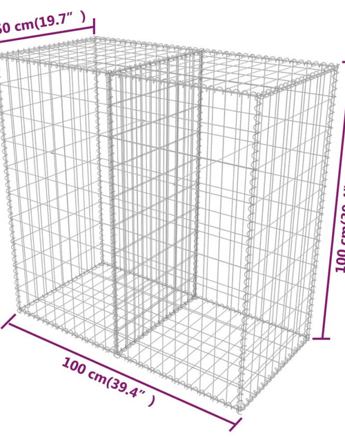 Загрузите изображение в средство просмотра галереи, Coș gabion, 100 x 50 x 100 cm, oțel galvanizat
