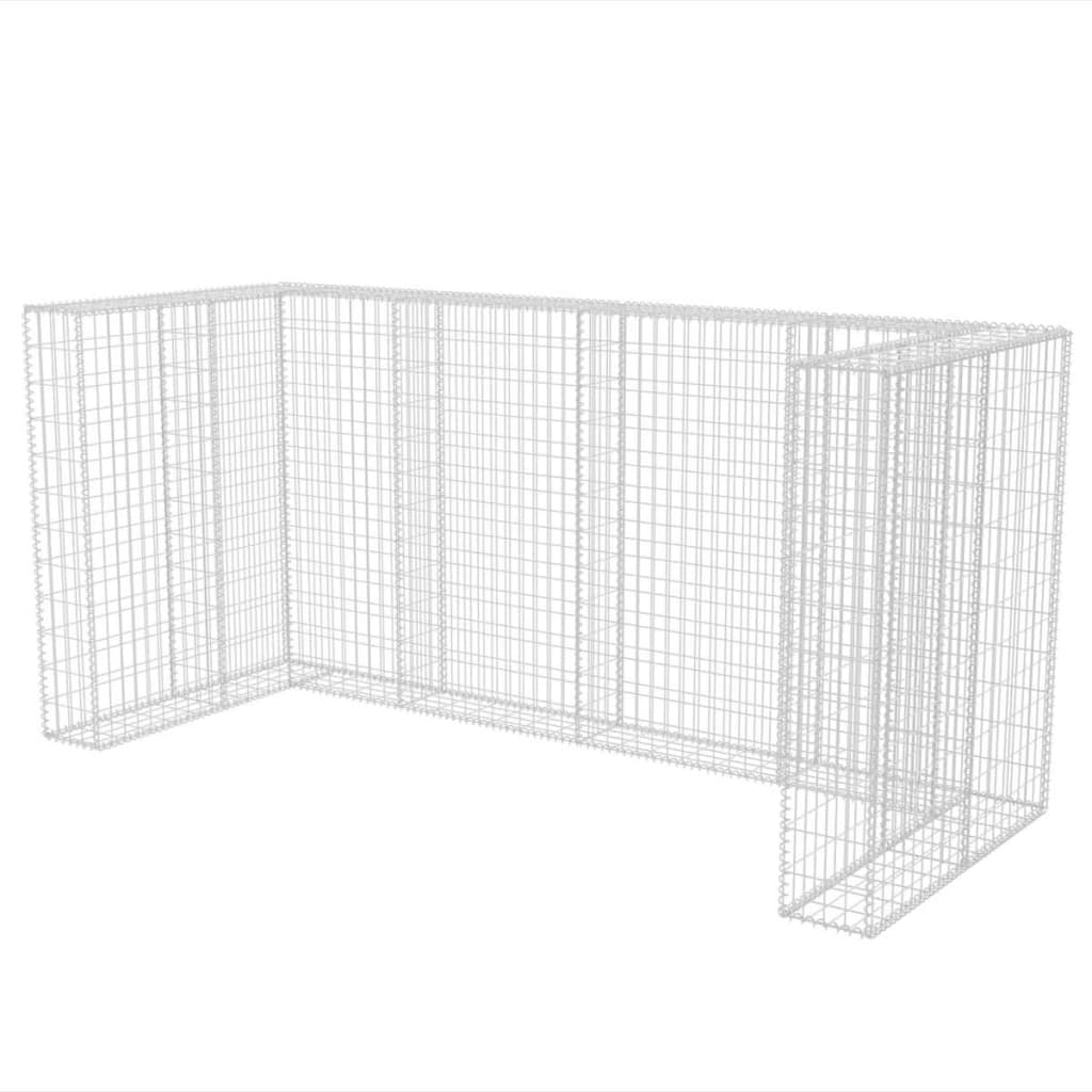 Gabion triplu îngrădire pubelă, oțel, 250 x 100 x 120 cm